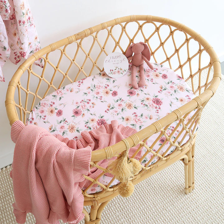 Organic Bassinet Sheet / Change Pad Cover - Birds & Blooms