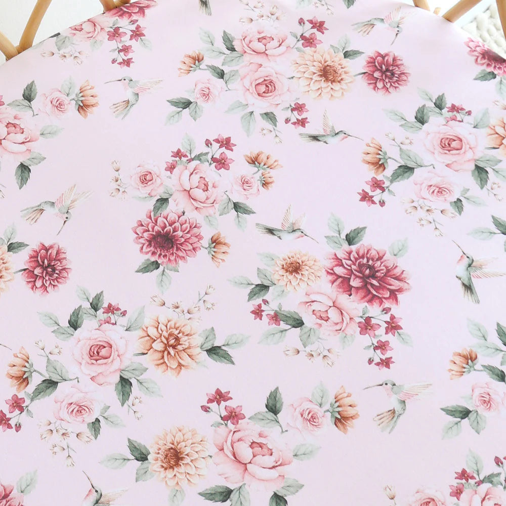 Organic Bassinet Sheet / Change Pad Cover - Birds & Blooms