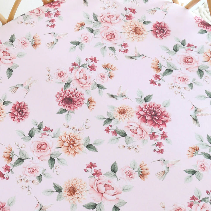 Organic Bassinet Sheet / Change Pad Cover - Birds & Blooms