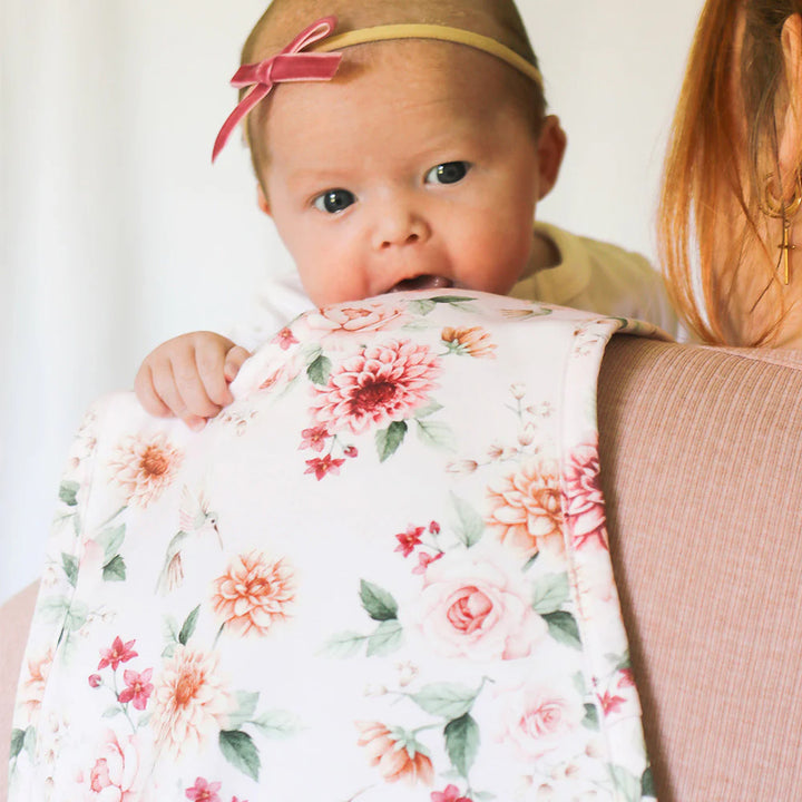 Snuggle Hunny Organic Cotton Burp Cloth - Birds & Blooms