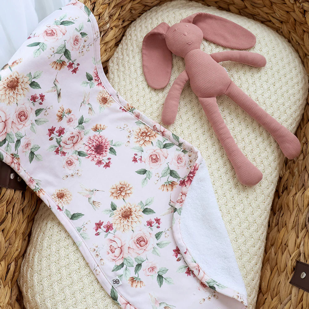 Snuggle Hunny Organic Cotton Burp Cloth - Birds & Blooms