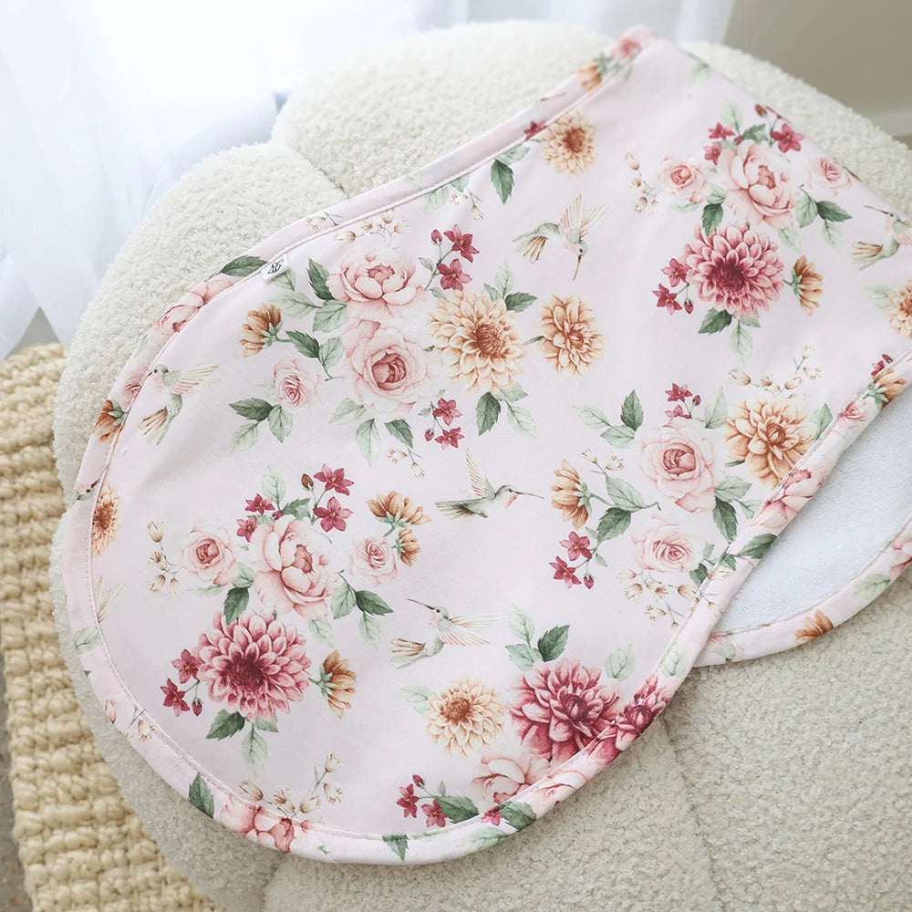 Snuggle Hunny Organic Cotton Burp Cloth - Birds & Blooms
