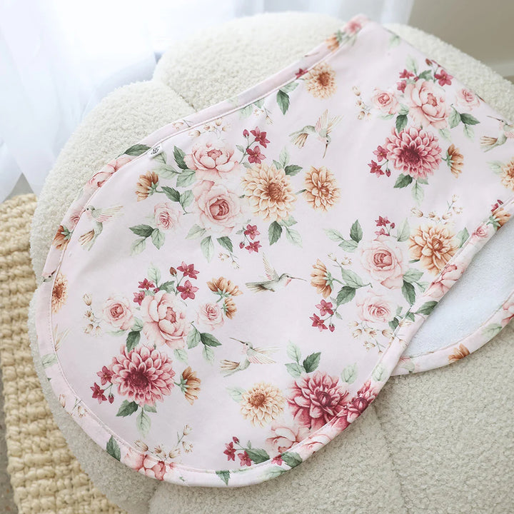Snuggle Hunny Organic Cotton Burp Cloth - Birds & Blooms