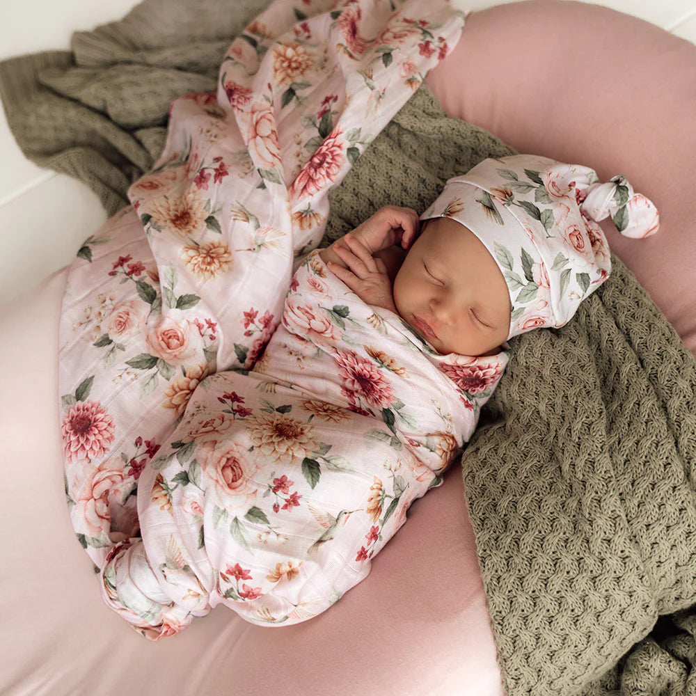 Organic Muslin Wrap - Birds & Blooms