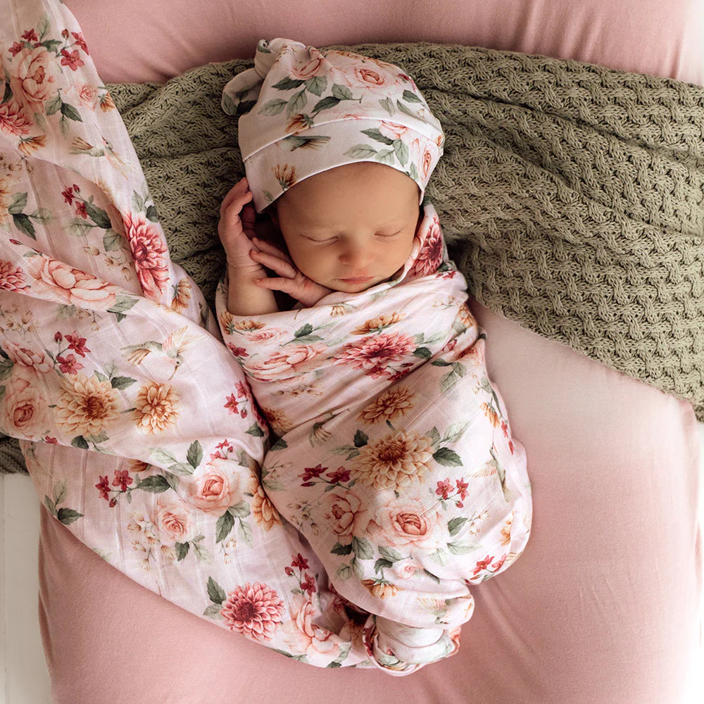 Organic Muslin Wrap - Birds & Blooms