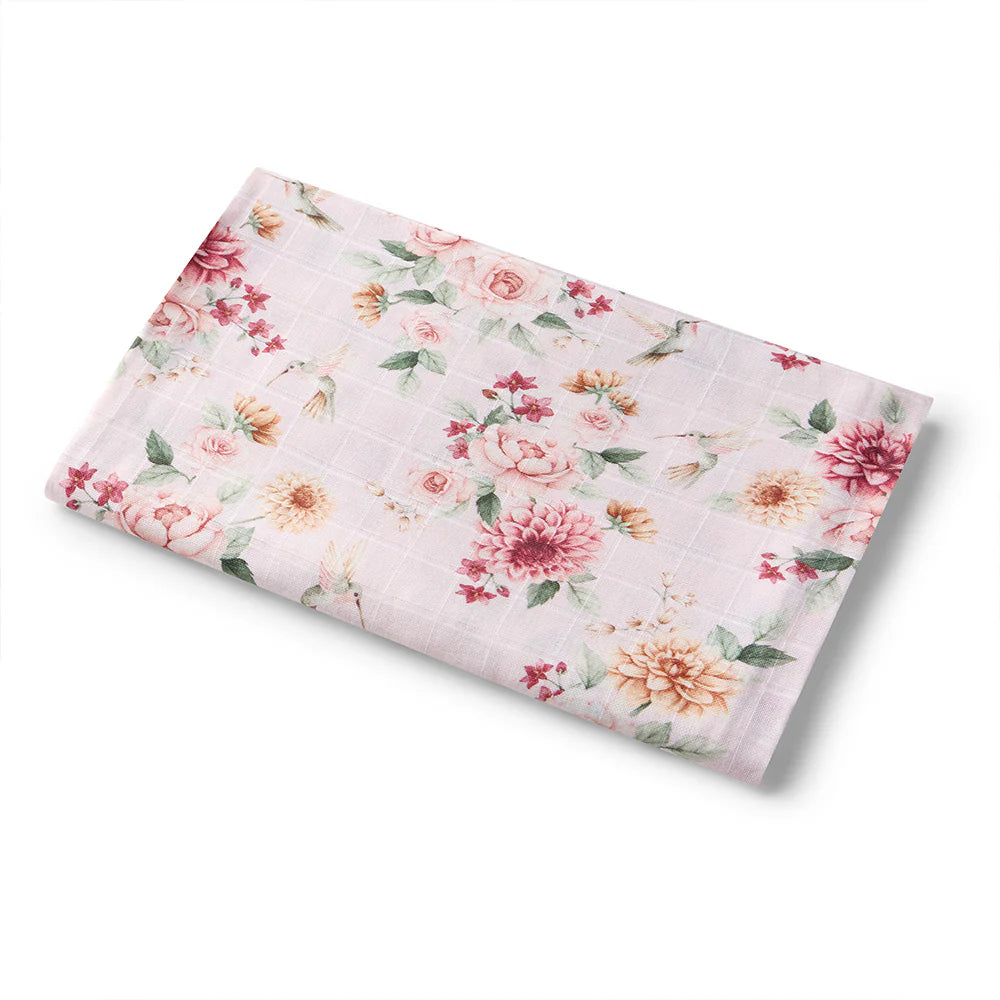 Organic Muslin Wrap - Birds & Blooms