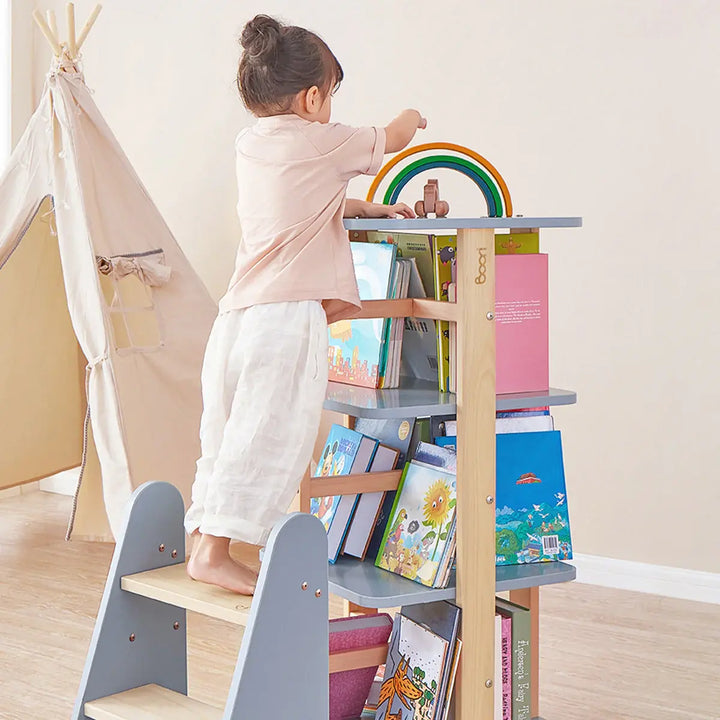 Boori Tidy Rotating Bookshelf - BLUEBERRY AND ALMOND (BK-TIRBV22/BBAD)