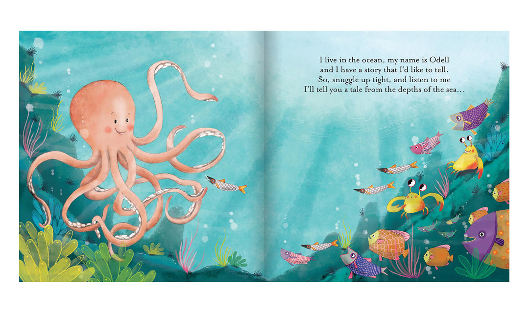 Jellycat The Fearless Octopus Book Padded Cover (Matches with Odell Octopus) Multi-Coloured 23x23x2cm