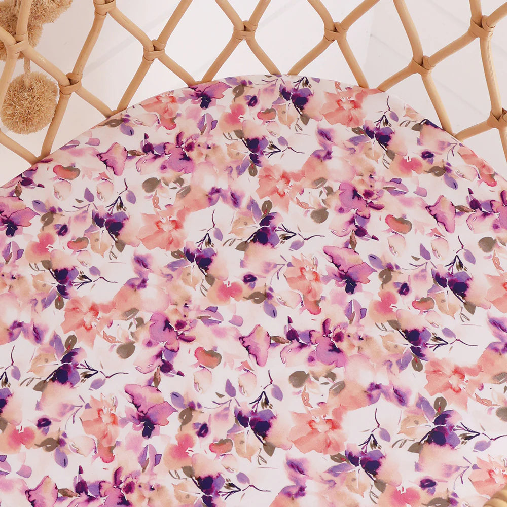 Organic Bassinet Sheet / Change Pad Cover - Blushing Beauty