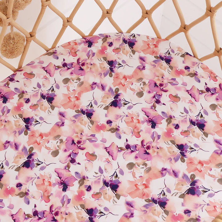 Organic Bassinet Sheet / Change Pad Cover - Blushing Beauty