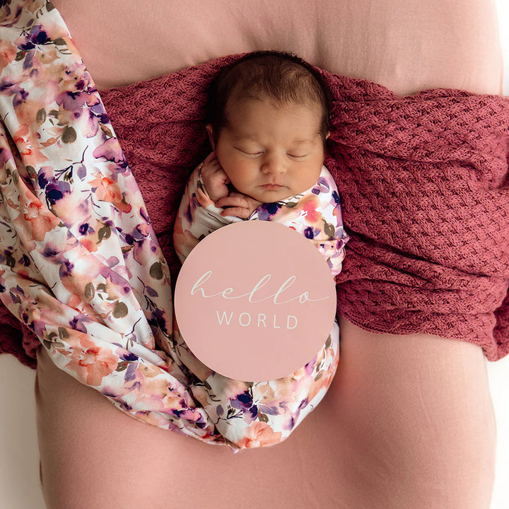 Baby Jersey Wrap & Topknot Set - Blushing Beauty