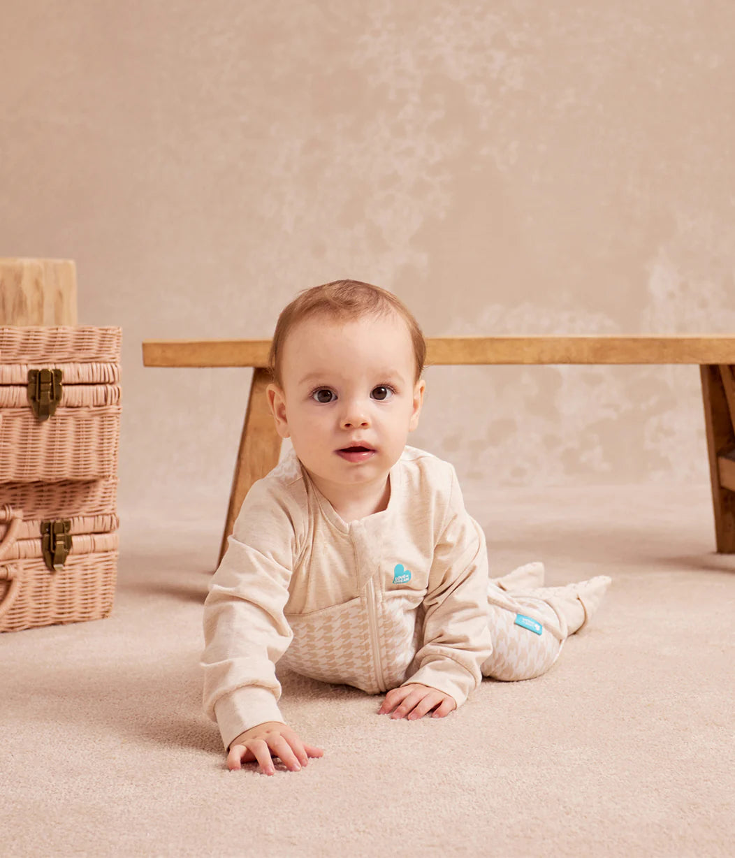 Sleep Suit 1.0 TOG LONG SLEEVE - Tan Houndstooth