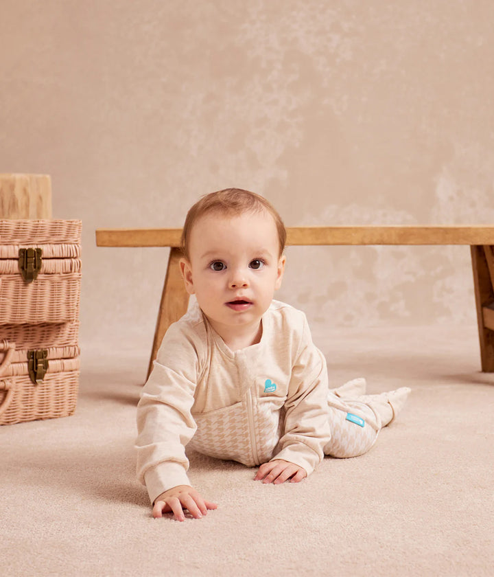 Sleep Suit 1.0 TOG LONG SLEEVE - Tan Houndstooth