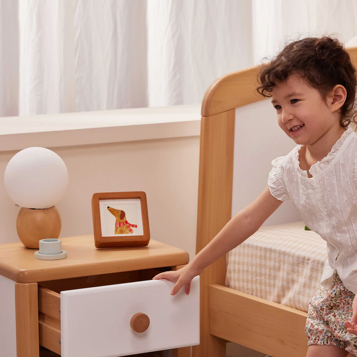 Boori Avalon Bedside Table-Blueberry and Almond(BK-AVBTV24/BBAD)