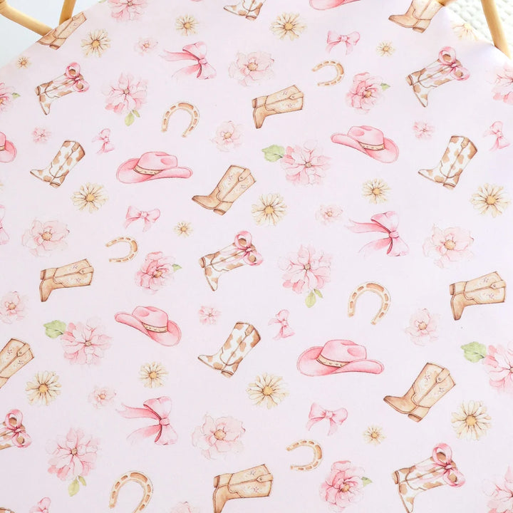 Snuggle Hunny Organic Bassinet Sheet / Change Pad Cover - Boots & Bows