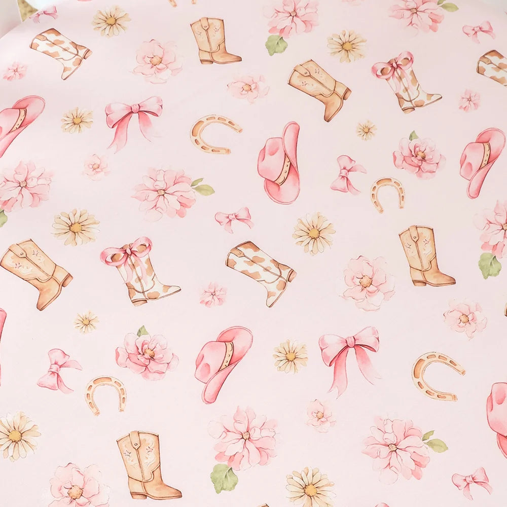 Snuggle Hunny Organic Fitted Cot Sheet - Boots & Bows