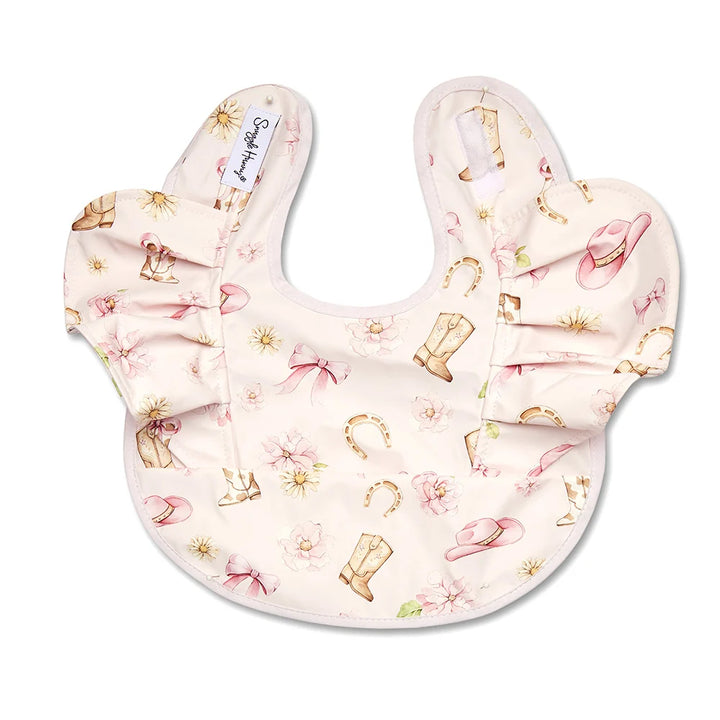 Snuggle Bib Waterproof - Boots & Bows Frill