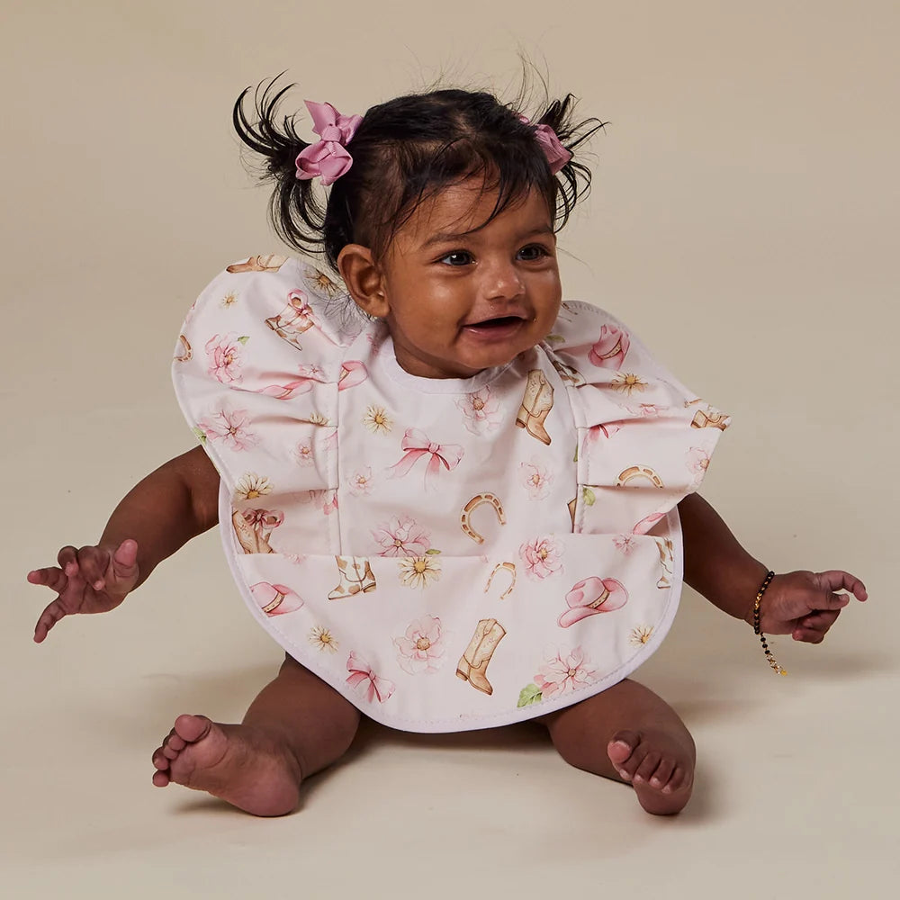 Snuggle Bib Waterproof - Boots & Bows Frill