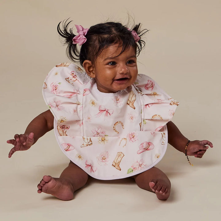 Snuggle Bib Waterproof - Boots & Bows Frill