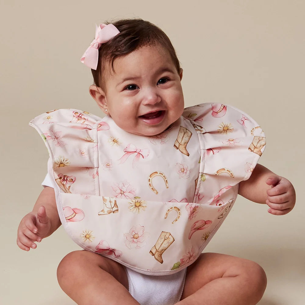 Snuggle Bib Waterproof - Boots & Bows Frill