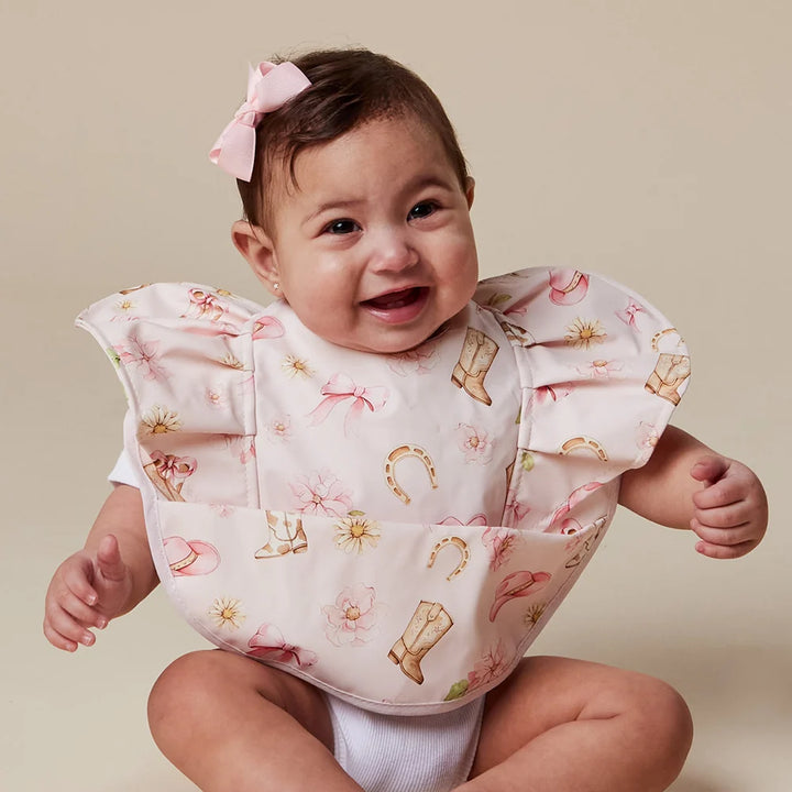 Snuggle Bib Waterproof - Boots & Bows Frill