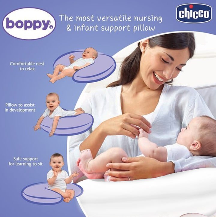 Chicco Boppy Pillow-Charcoal Geo Circles