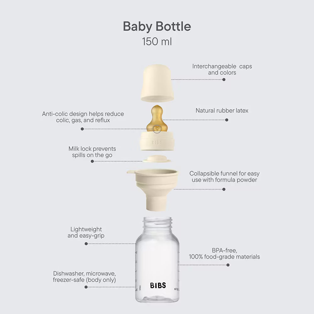 Baby BPA-Free PP Bottle Set 150ml Latex - Blush