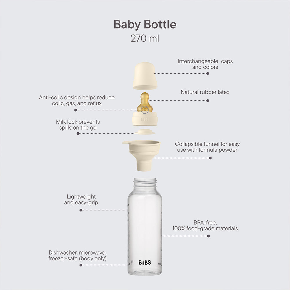 Baby BPA-Free PP Bottle Set 270ml Latex - Ivory