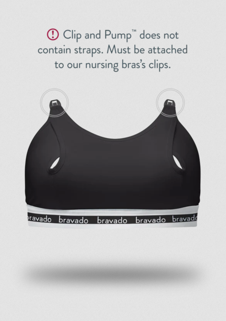 Bravado Designs Clip And Pump Hands-Free Nursing Bra Accessory - Sustainable Black