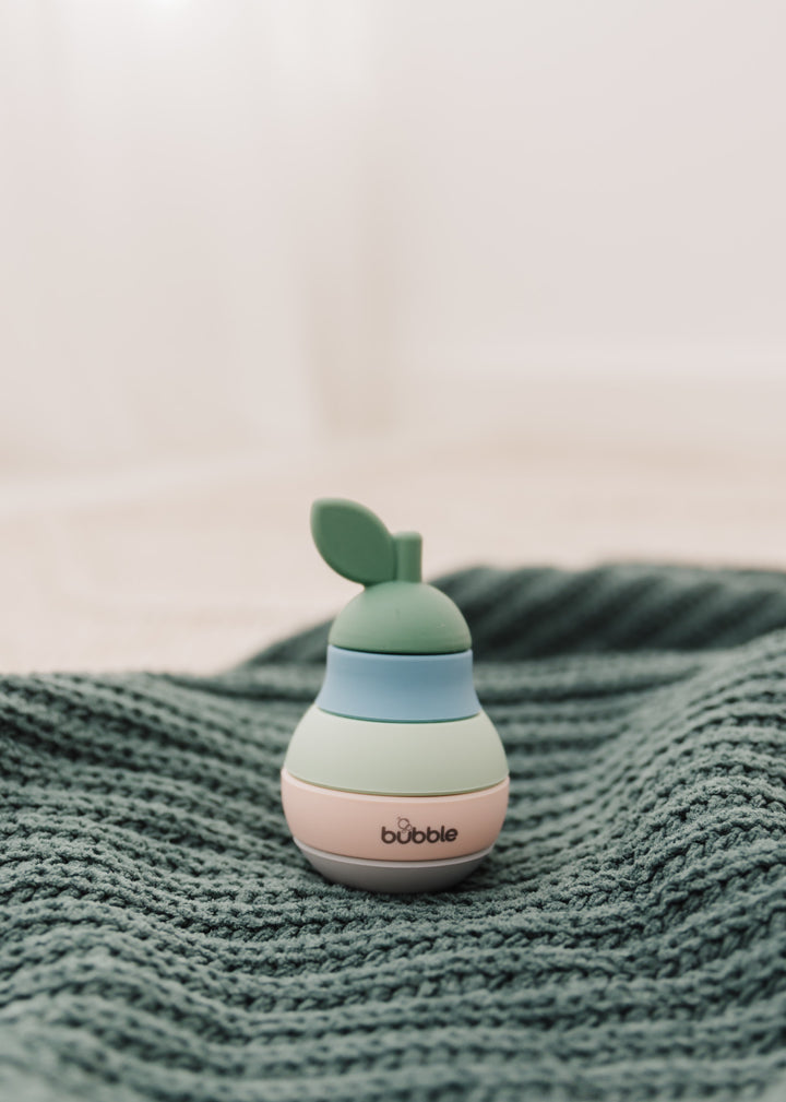 Bubble Silicone Stacking Pear Teether