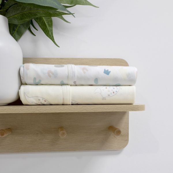 Bubba Blue Sleepy Safari Bamboo 2pk Stretch Jersey Swaddle Wraps - Vanilla