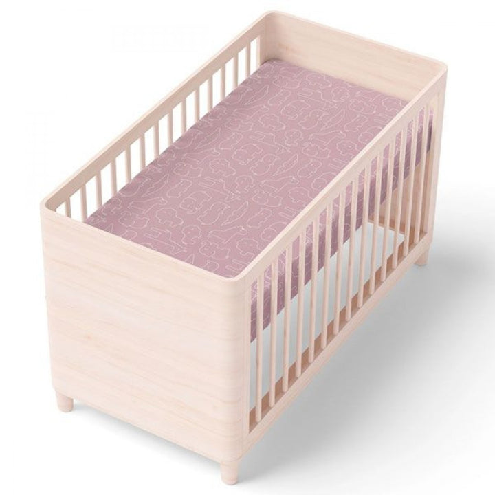 Bamboo Jersey Cot Fitted Sheet Safari Pink