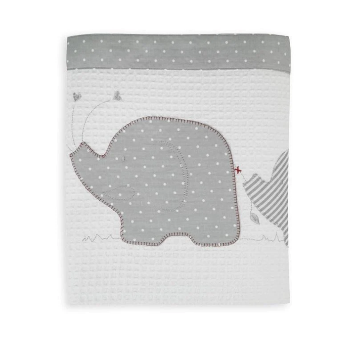 Cot Waffle Blanket PETIT ELEPHANT