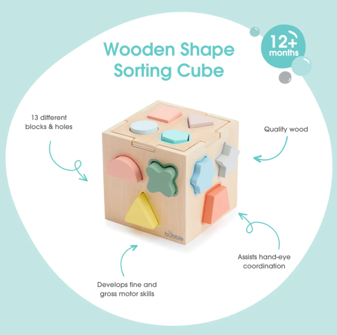 Bubble Wooden Shape Sorting Cube