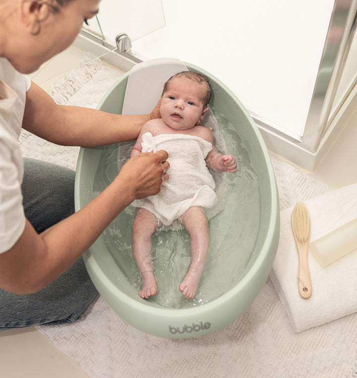 BUBBLE BABY BATH WITH BATH SEAT - SAGE