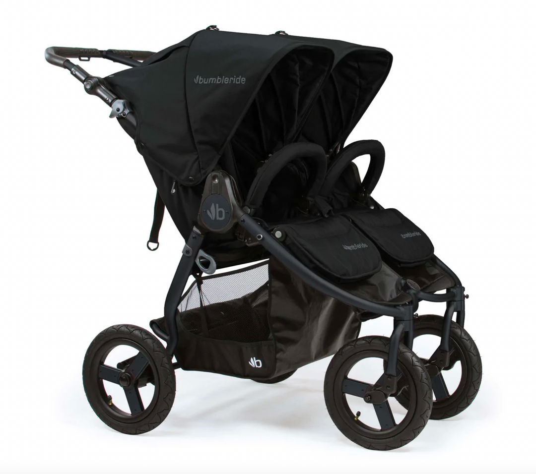Bumbleride Indie Twin Stroller-Black with Matt Black Frame