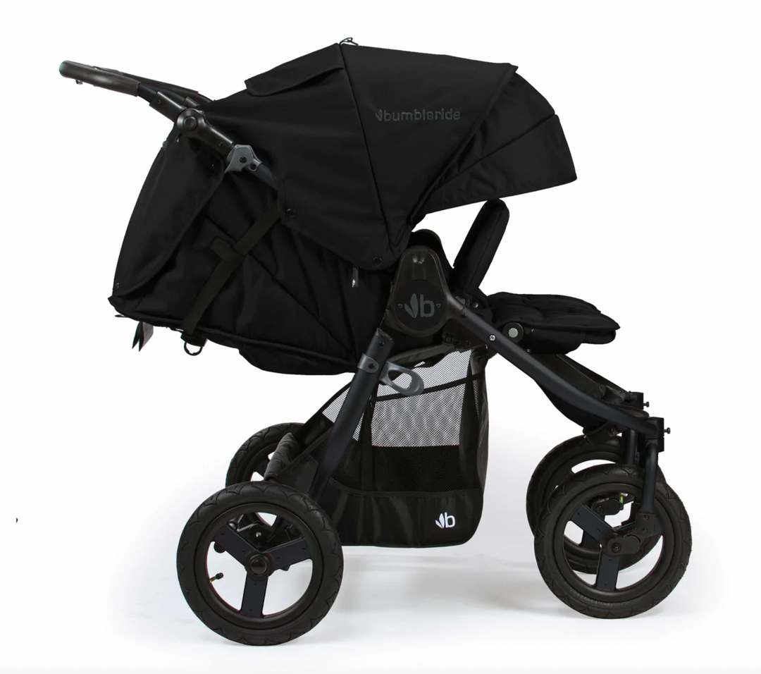 Bumbleride Indie Twin Stroller-Black with Matt Black Frame