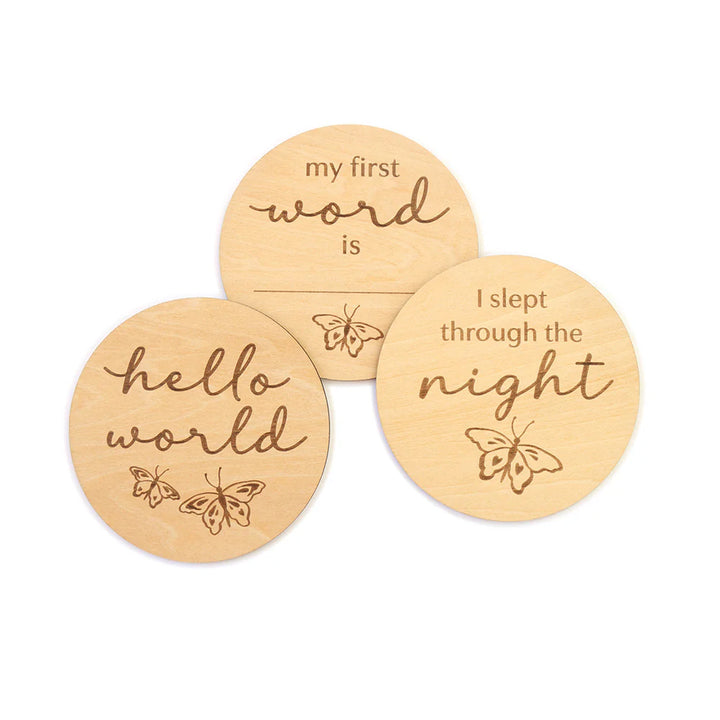 Snuggle Hunny Butterfly Wooden Milestone Cards
