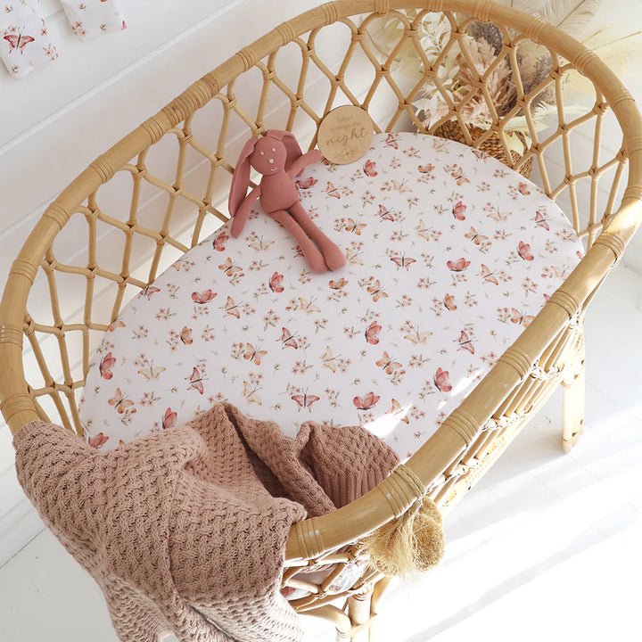 Bassinet Sheet / Change Pad Cover - Butterfly