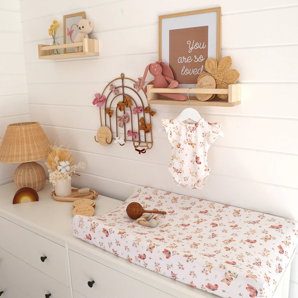 Bassinet Sheet / Change Pad Cover - Butterfly