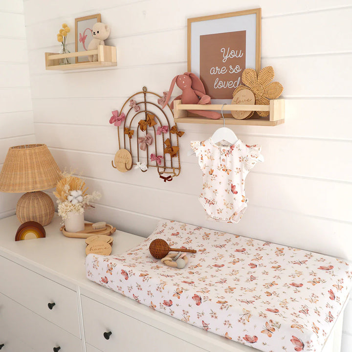 Bassinet Sheet / Change Pad Cover - Butterfly