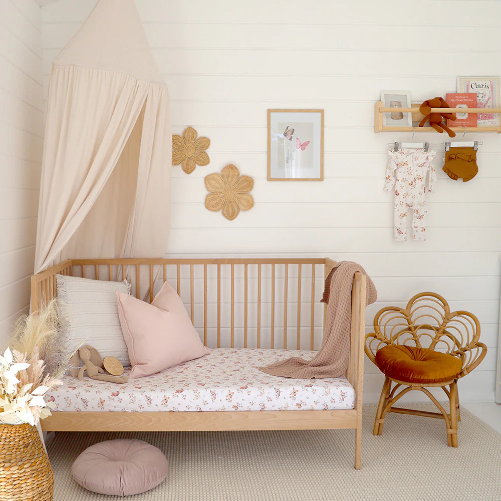 Organic Fitted Cot Sheet - Butterfly