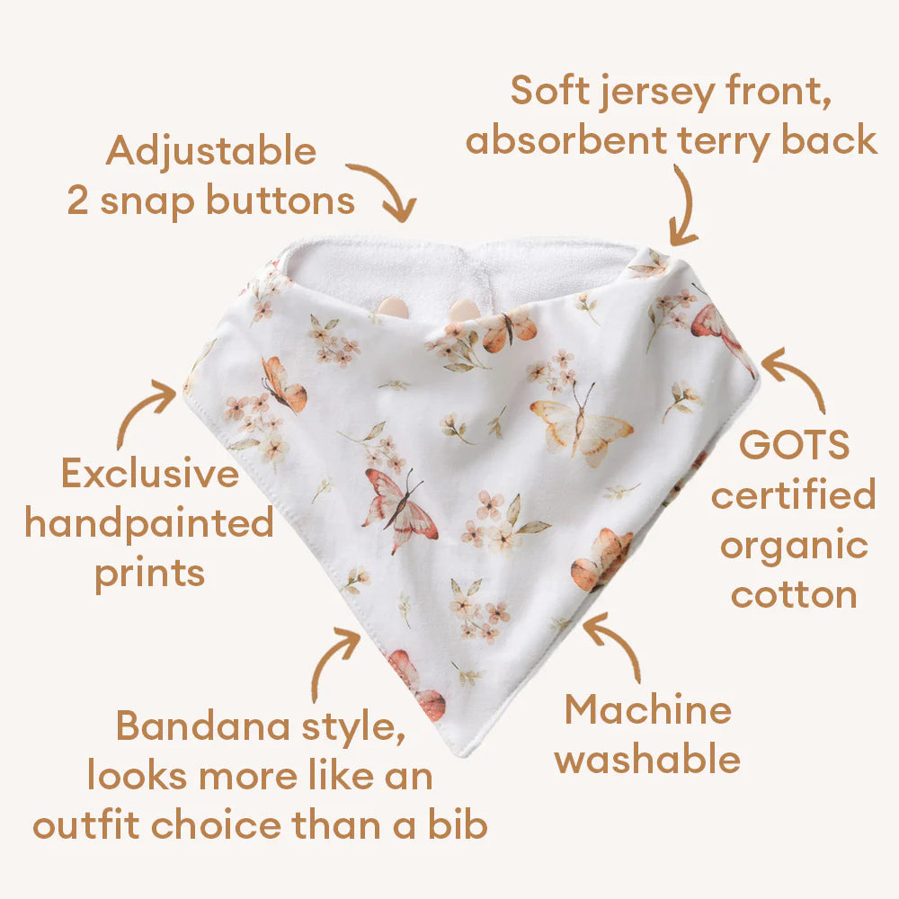 Organic Dribble Bib - Butterfly