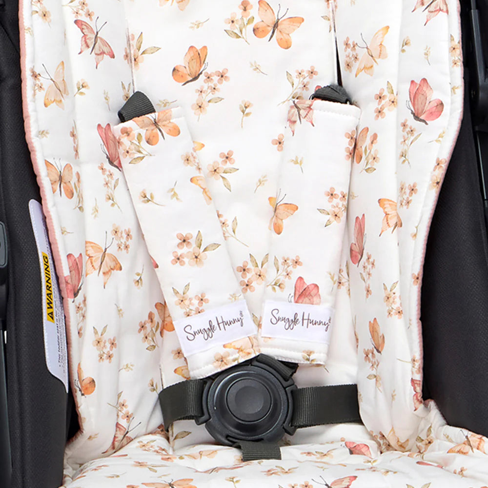 Snuggle Hunny Universal Reversible Pram Strap Covers - Butterfly