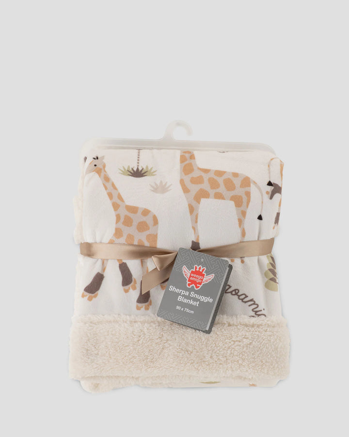 Weegoamigo Sherpa Snuggle Blanket - Stevie Necks Giraffe