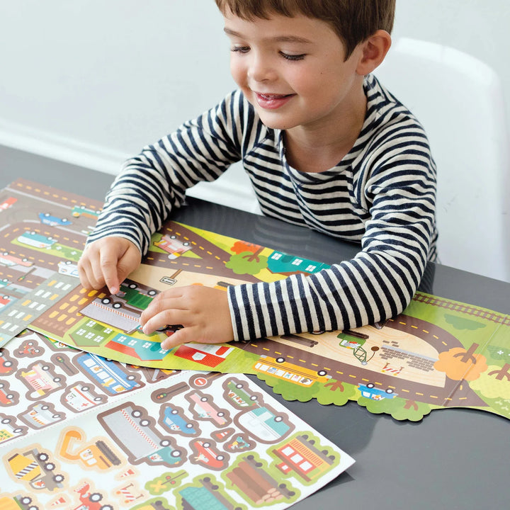 Petit Collage Roads + Rails Sticker Activity Set