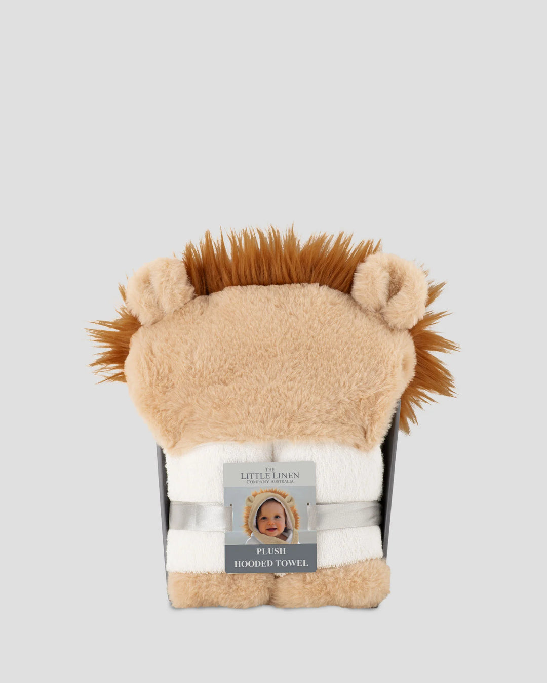 Little Linen Baby Plush Hooded Towel - Savanna Lion
