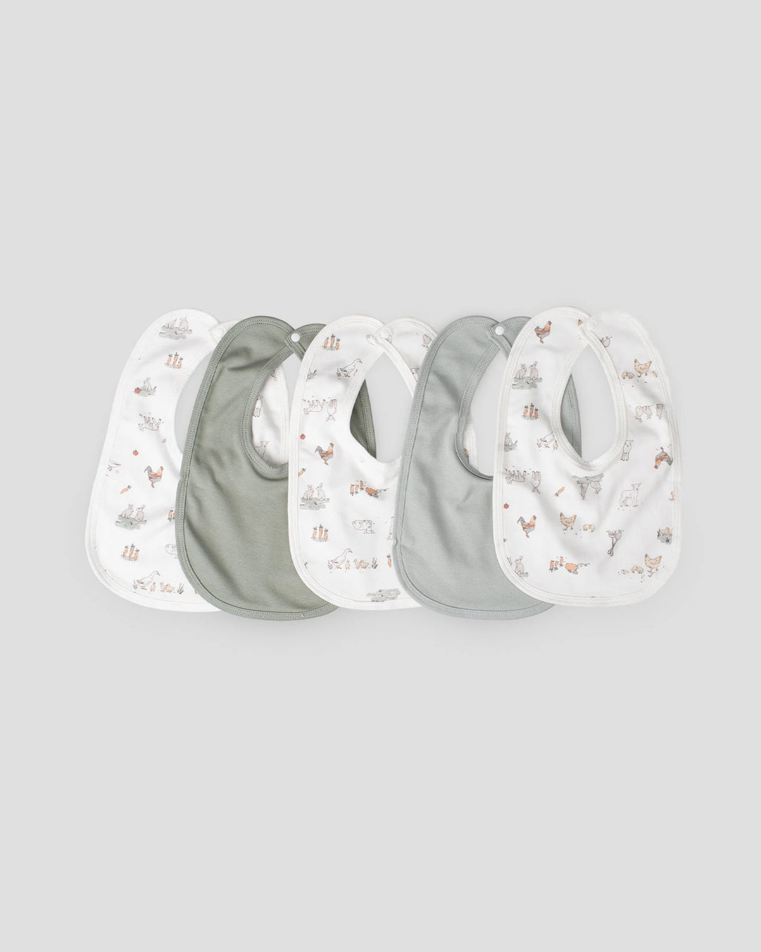 Little Linen Jersey Bib 5PK - Farmyard Lamb