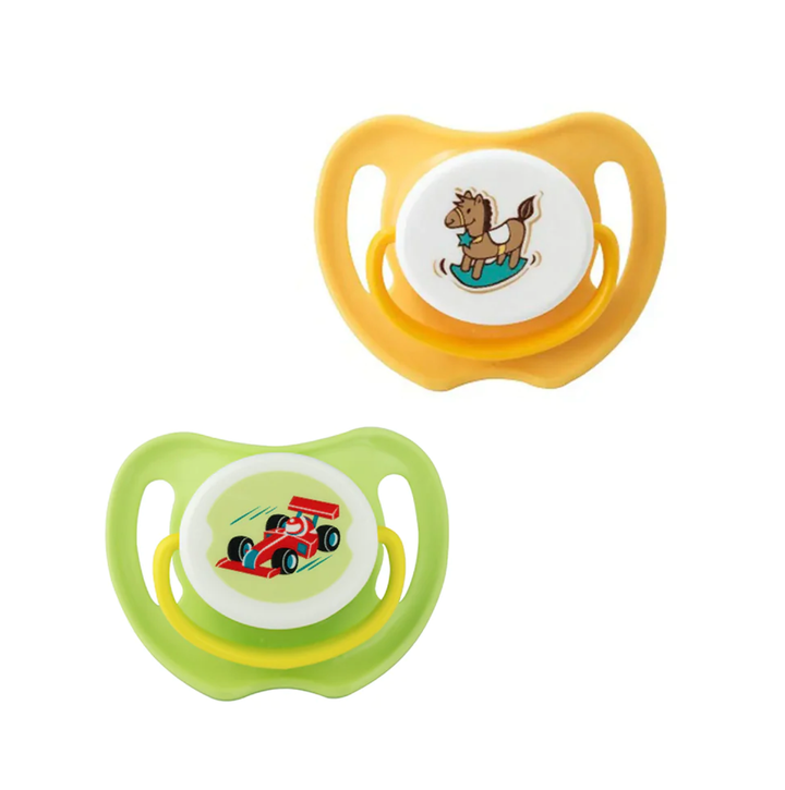 Pigeon Calming Soother Twin Pack - Racing Car / Rocking Horse (medium) 3m+