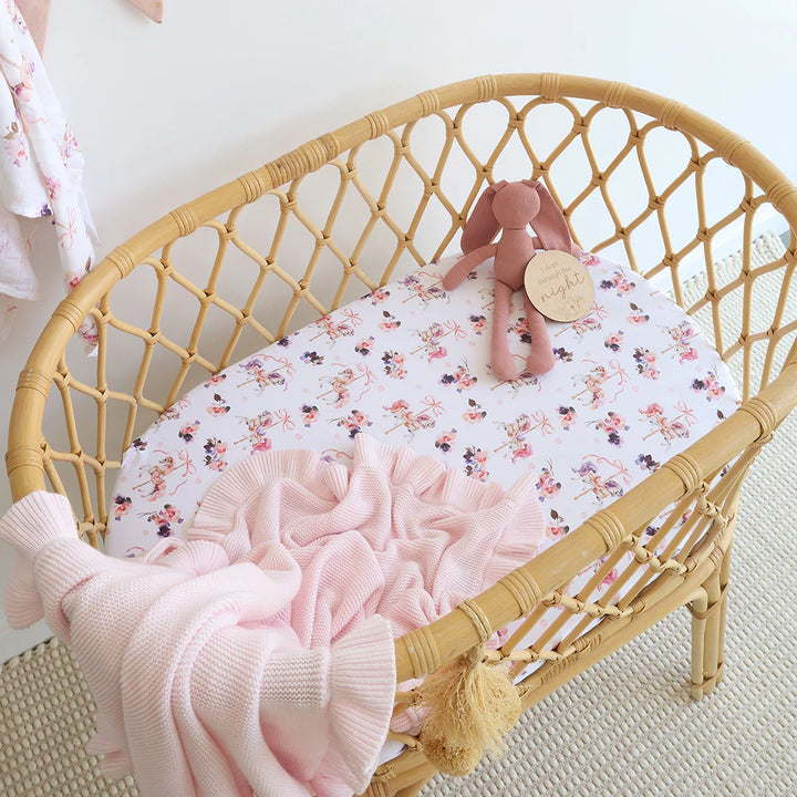 Organic Bassinet Sheet / Change Pad Cover - Carousel